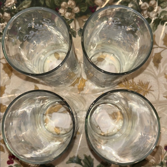 4 Cristar Lexington Cooler Decor Glitter Snowflakes Glasses- 16.5 oz - Picture 8 of 9